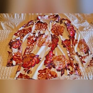Floral Long Sleeve Blouse Xl